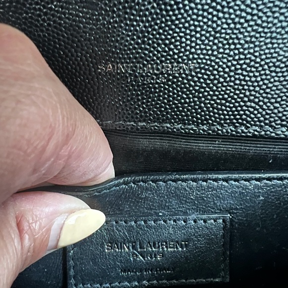 YSL All Black Mixed Matelasse Medium Shoulder Bag - Picture 13 of 15